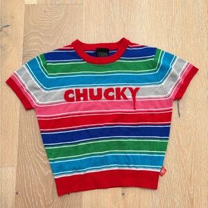 Chucky Striped Cropped Sweater (Halloween costume)